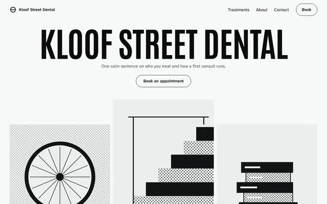 The Marquee design's home page, on a laptop and on a phone, with sample words and pictures.
