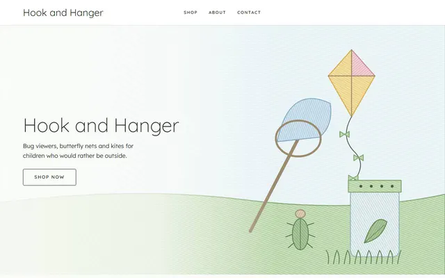 The Nest design's home page, on a laptop and on a phone, with sample words and pictures.